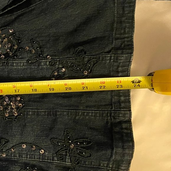 Flashback Womens Denim Blingy Shacket Size M - Picture 10 of 10